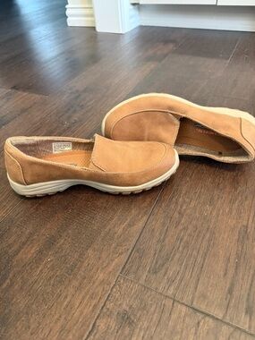 Skechers Slip-On Flats in Tan with Cream Soles